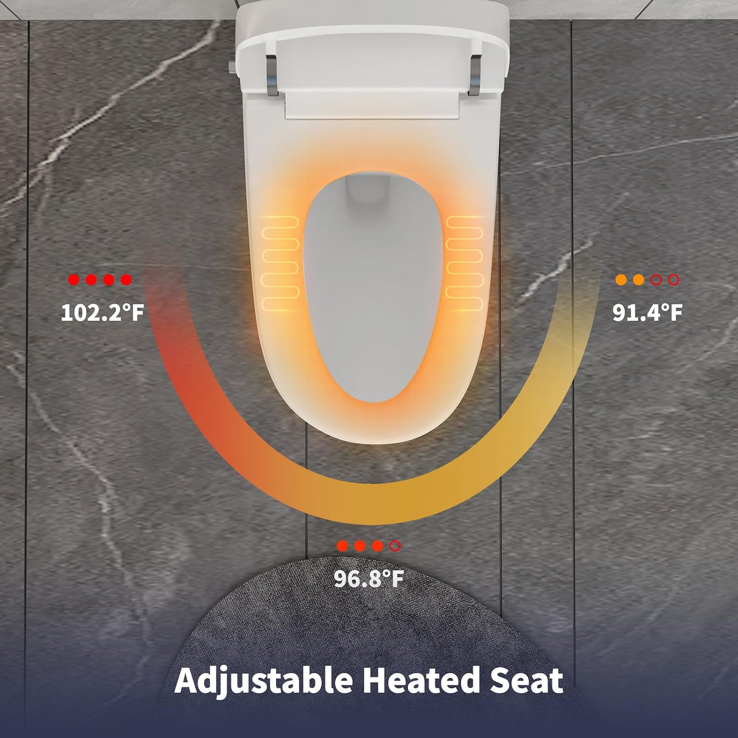 Smart Toilet with Bidet Built in, One-piece Toilet with Adjustable Heated Seat & Washing Mode, Auto Flush, Modern Smart Bidet Toilet for Bathrooms with Breathing Light & Remote Control