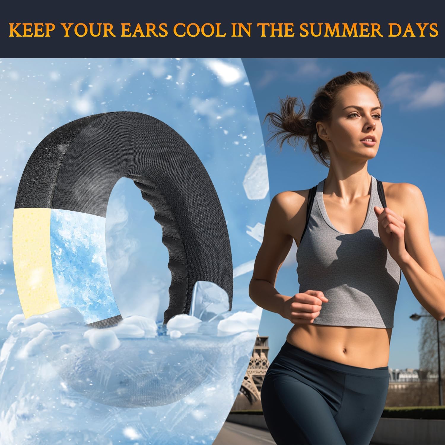 SOULWIT Cooling Gel Replacement Earpads for Bose QC Ultra/New QuietComfort Ultra(2nd Gen) Wireless Headphones, Ear Pads Cushions with Breathable Ice Silk Fabric, Noise Isolation Foam- Black - Image 6