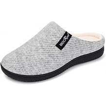 ERGOfoot Arch Support Slippers for Plantar Fasciitis, Soft Knit Orthopedic Slip On Clogs with Breathable Insole, Non-Slip Indoor Outdoor House Shoes for Women Men