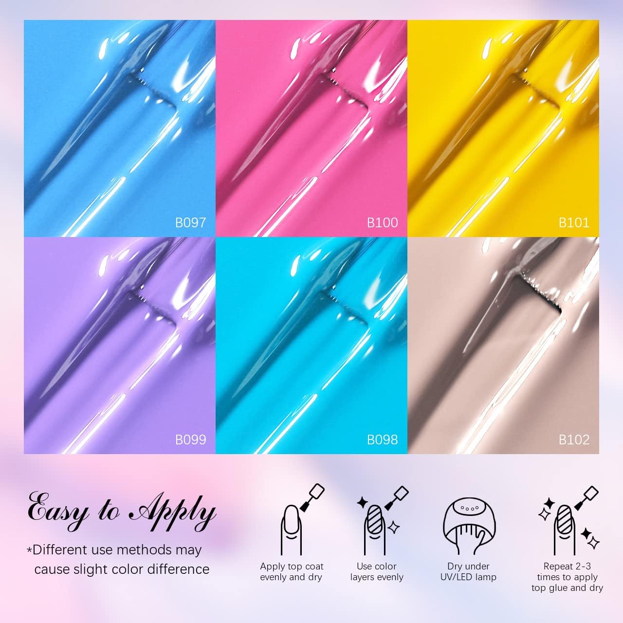 Vernis Semi-Permanent Kastiny 9PCS : Couleurs Tendance & Tenue Longue Durée - Image secondaire