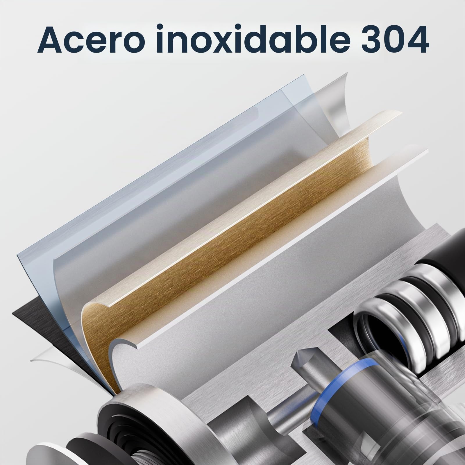 CECIPA Grifo de agua fría, grifo de agua fría con giratorio 360°, grifos de agua fría de acero inoxidable