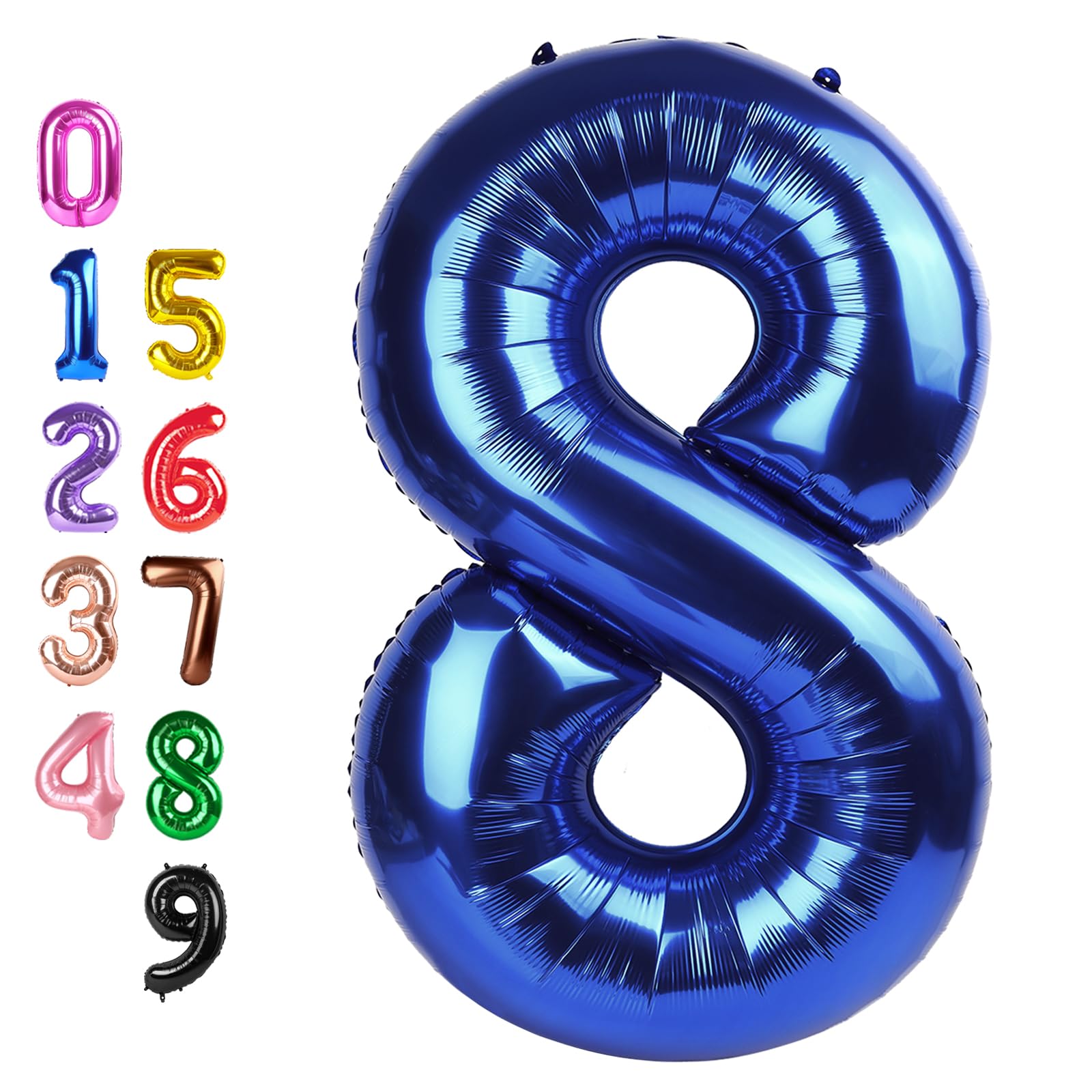 Number Balloons 8 Balloon 40 inch Blue for 8th Birthday Party Decoration