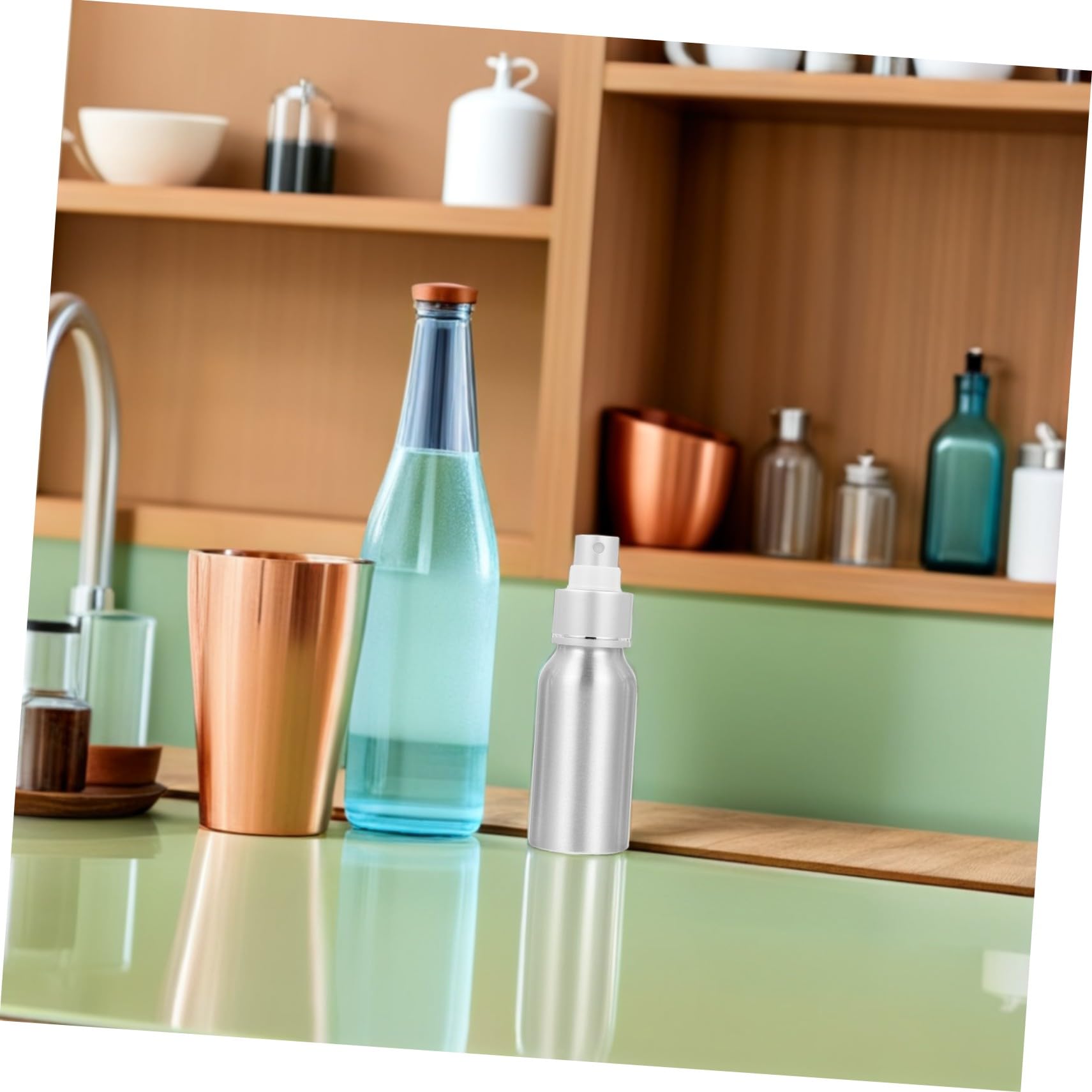 Supvox 2 Stück Wiederbefüllbare 50ml Cocktail Sprühflaschen aus Aluminium und Pp Tragbare Bitterflaschen für Zuhause und Reise Silberfarbene Leere Flüssigkeits Sprayer