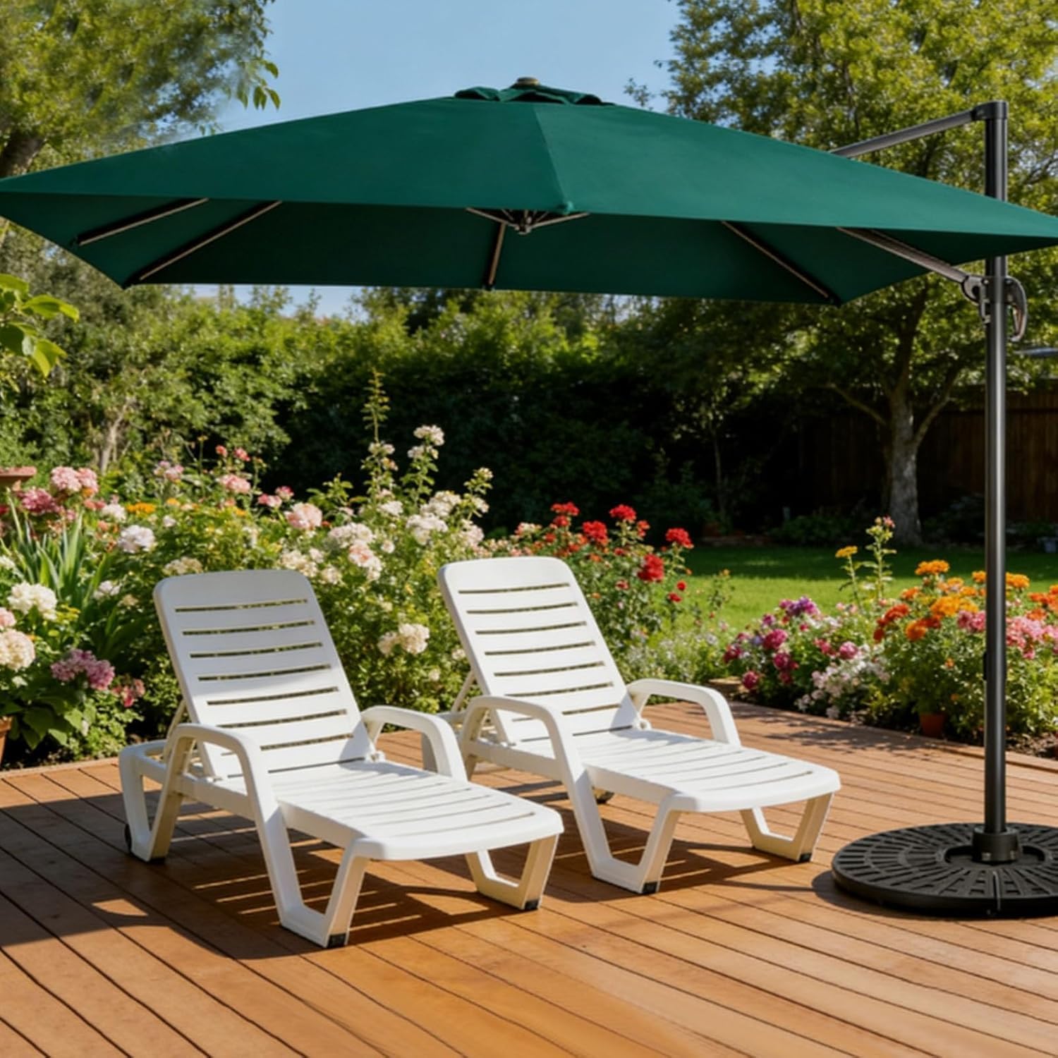 Freischwingender versetzter Regenschirm-Ersatzdach, 2,4 x 2,4 m, 3,4 x 3,4 m, quadratisch, wasserdicht, UV- und lichtbeständig, für 8 Rippen, Outdoor-Hofmarkt-Regenschirm, robuster Stoff, Rahmen nicht