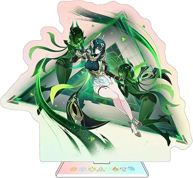 Rain Team Harajin Impact Character Acrylic Stand Figure, Colorful and Exquisite Character Design for Game Fan Collection Nefer