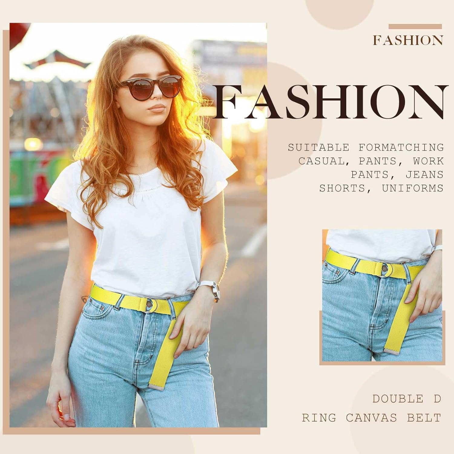 Handepo 12 Pcs Mens Womens Canvas Belt Silver Buckle Web Fabric Military Style D Ring Belt, 1 1/2 Inch Wide - Image 5