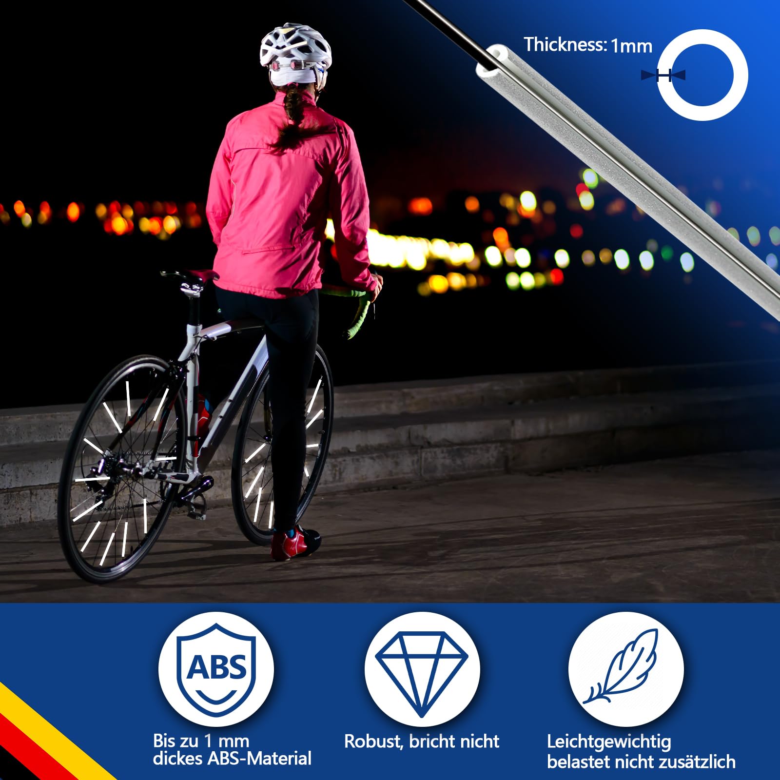 96 sztuk odblasków na szprychy roweru, widoczność 360°, odblaski rowerowe dla dzieci i dorosłych, alternatywa dla kocich oczu, akcesoria rowerowe, akcesoria rowerowe, rower górski, ebike w