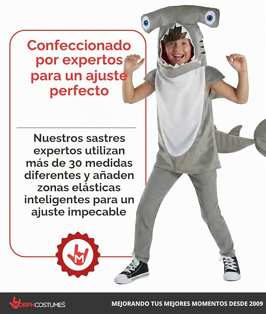 Foto 4 de 8 de Morph Disfraz Tiburon Niño, Disfraz Tiburon Halloween Niño, L