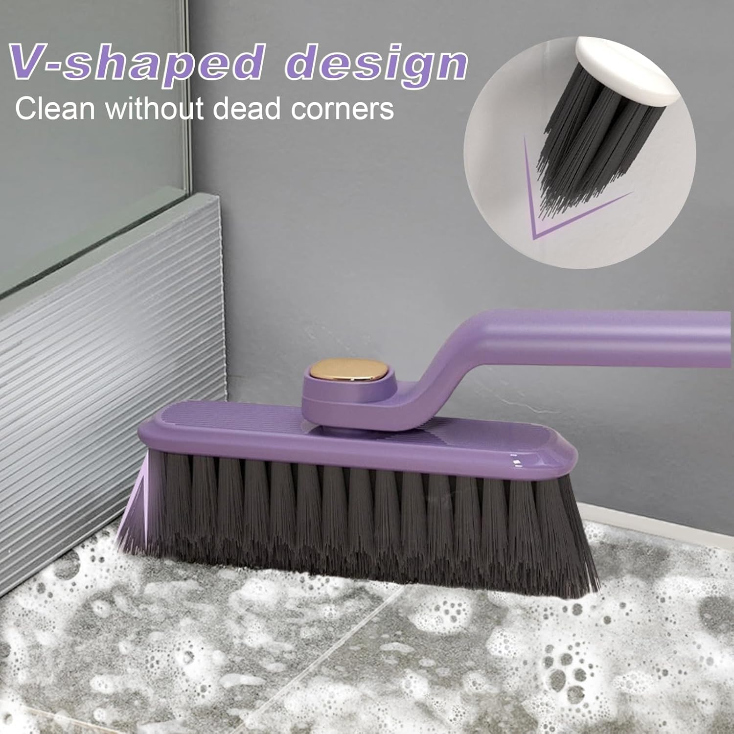 SARTHU Multi-Function Hard Bristle Crevice Cleaning Brush, 360-Degree Rotating Grout Brush, Grout, Kitchen Brush, Cleaning Tools for Toilet, Bathroom, Home, Bathtub, Sink, Window, Household-1PC 2