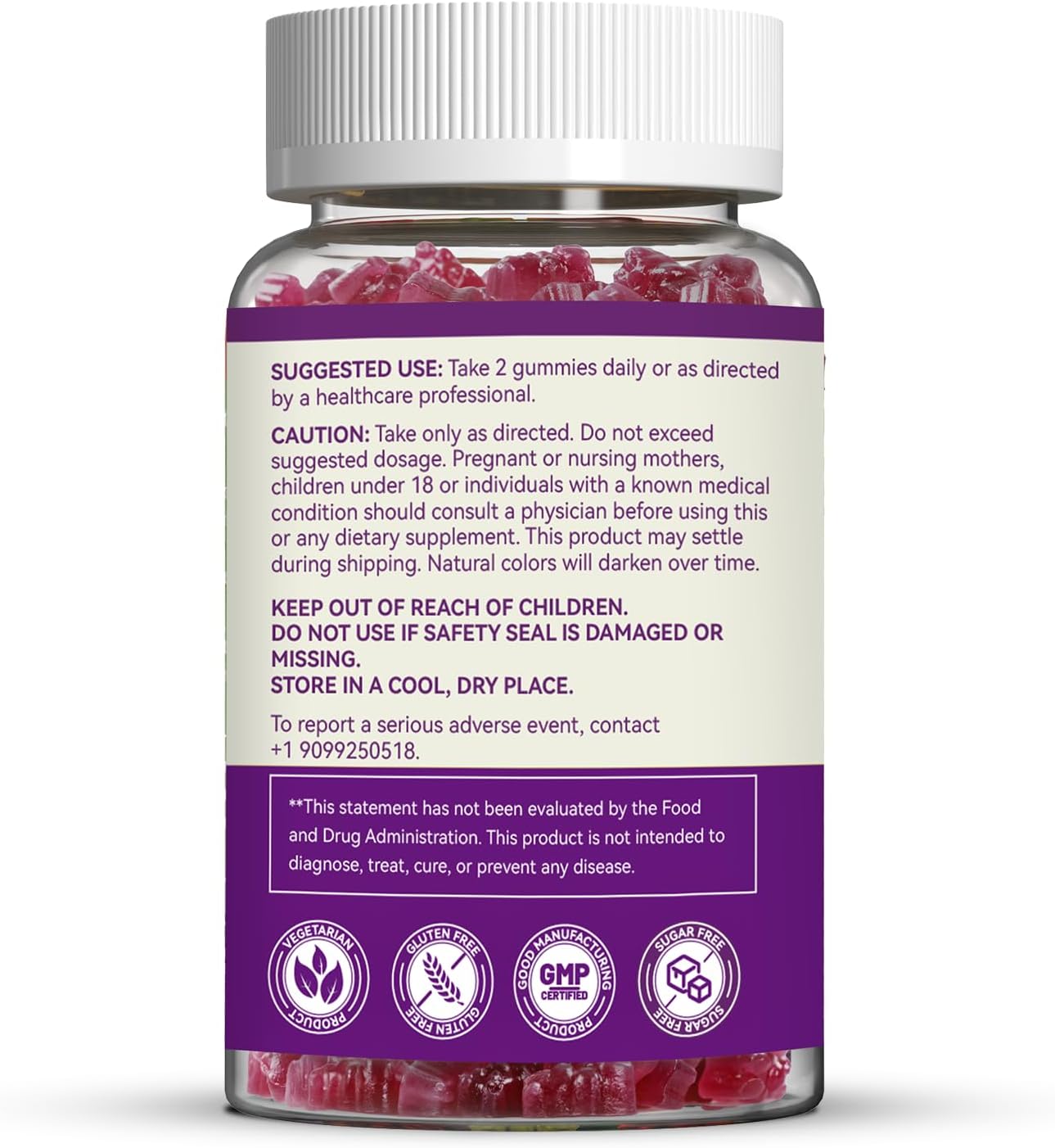 2 Pack Magnesium Oxide Gummies 400mg, Chewable Magnesium Oxide Supplement for Adults, Nerve & Muscle Support - Sugar-Free, Vegan,120 Count