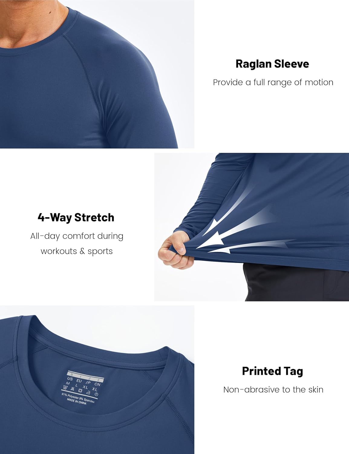 MAGCOMSEN Men's UPF 50+ Sun Protection Shirts Long Sleeve Quick Dry UV SPF Rash Guard Fishing Running Swim Athletic - Image 6