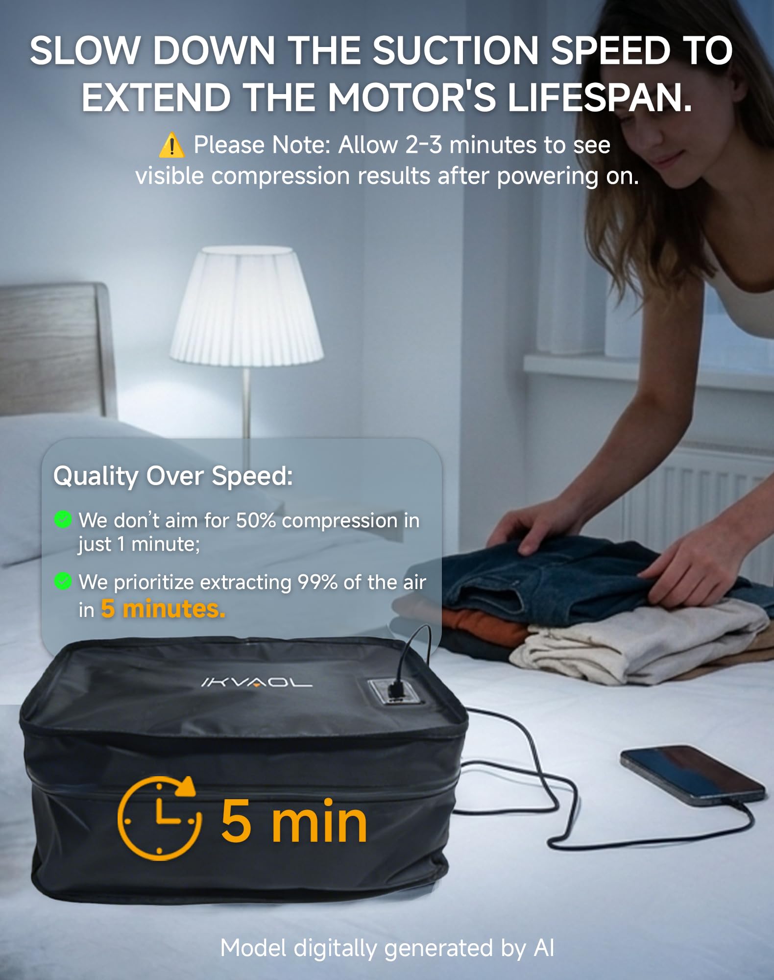 Vakuumbeutel für Reisen mit Pumpe (integriert), Vakuumbeutel für Kleidung, Reisen, um Platz im Handgepäck und Rucksack zu sparen, wiederverwendbare Kompressions-Verpackungswürfel für Gepäck und Koffer