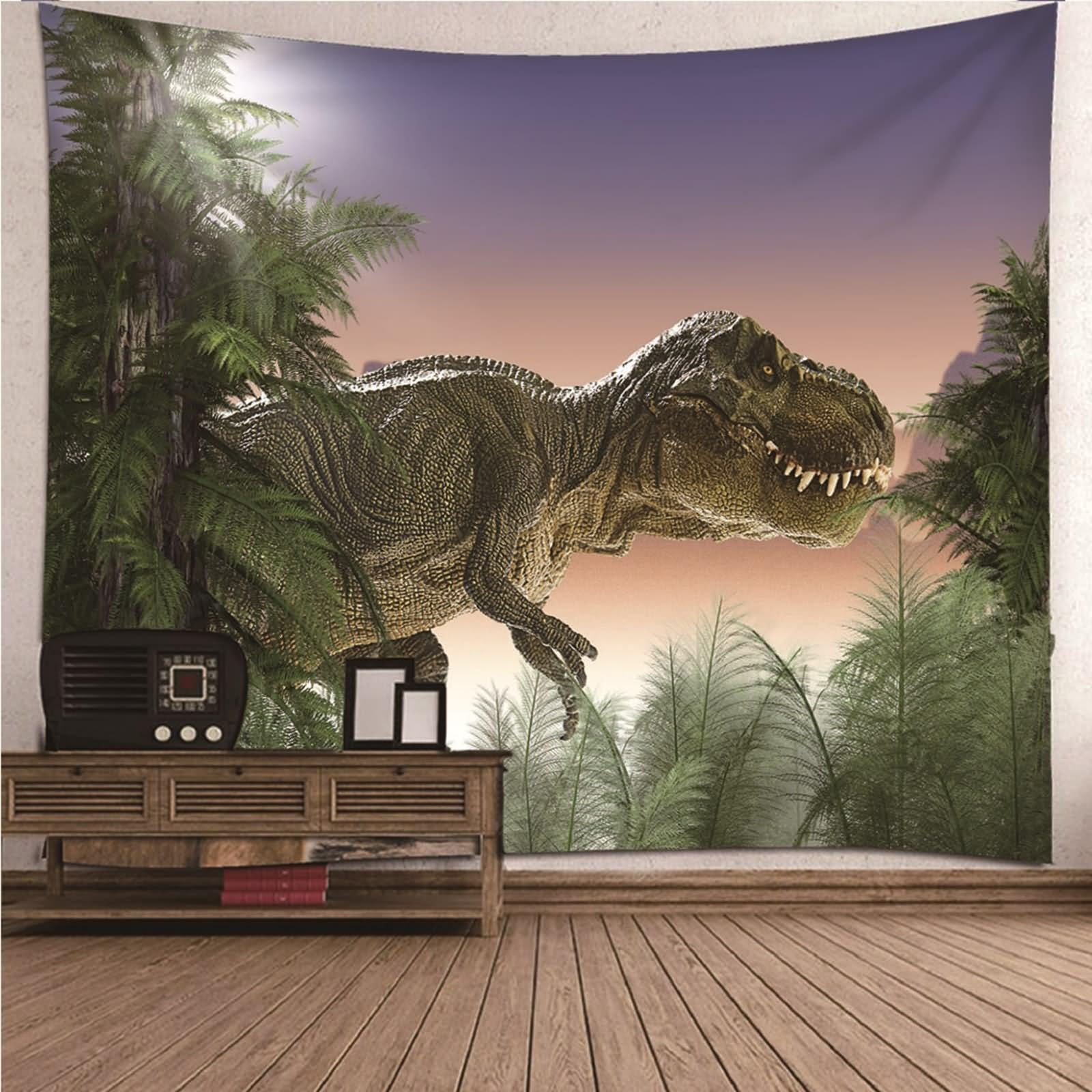 Wandbehang Herbst, Wandbehang Party Kokospalmen Am Strand Blau Wandteppiche aus Polyester Boho Wanddeko 200x200cm