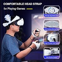 Vista 2 de Adjustable Head Strap (White) with Facial Interface and Forehead Cushion Pad for PSVR 2 VR Headset Balance Head Pressure & Relieve Forehead Pressure