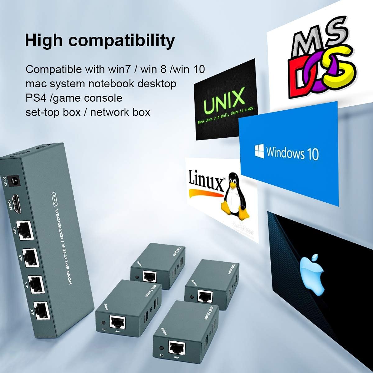 Best Cyber Deals π₯ HDMI Extender Splitter 1x4, 1080P@60Hz, Extending 165ft (50m) Length Transmission Over CAT5e/CAT6/CAT7 Cable, 4 Channel Transmission Only 1 Power Adapter Best Quality π₯ HDMI Extender Splitter 1x4, 1080P@60Hz, Extending 165ft (50m) Length Transmission Over CAT5e/CAT6/CAT7 Cable, 4 Channel Transmission Only 1 Power Adapter