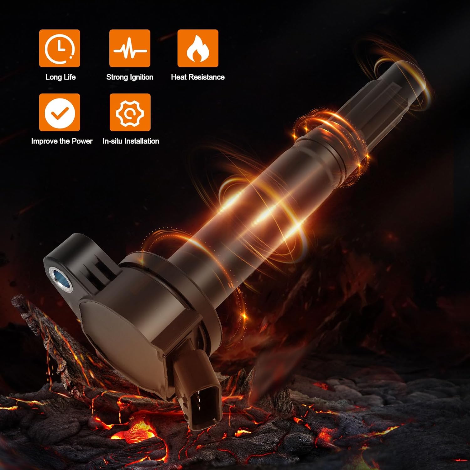 OCPTY Set of 6 Ignition Coil Pack for Toyota for Lexus for Lotus for Camry for Highlander for Sienna for ES350 for Evora for Avalon Replace for UF487