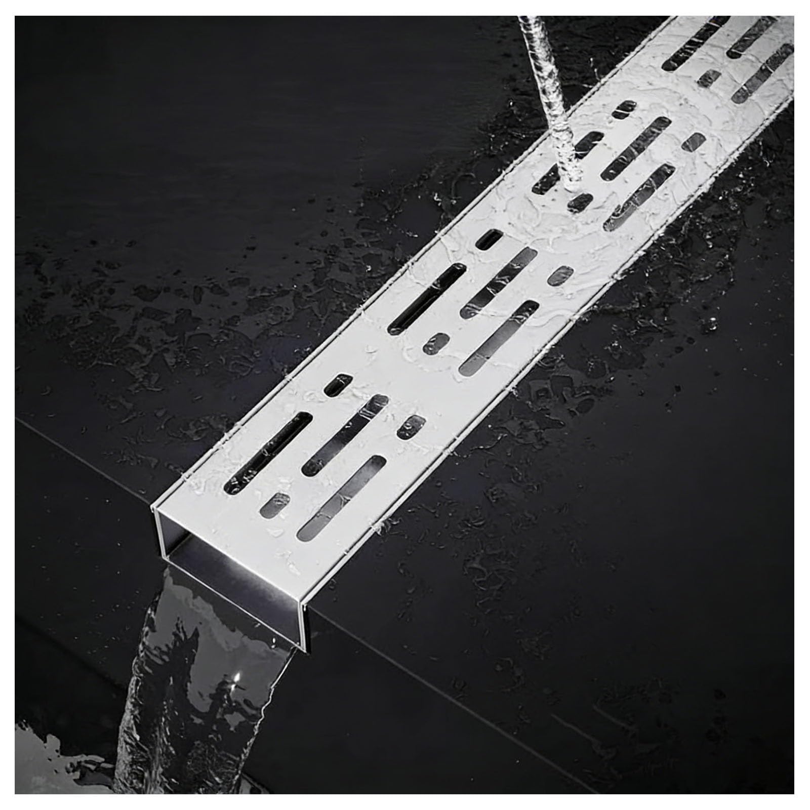 GLDYTVF Stainless Steel Outdoor Trench Drain KitSlim Channel Grate for Patio Pool YardNarrow Drainage System (H8*W10CM/H3.15*W3.94IN)