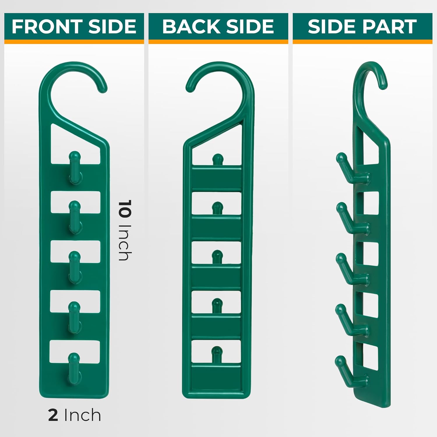 CraftyCrocodile Space Saving Hangers for Clothes - 10 in Pack, Heavy Duty Plastic, Multi Closet Space Savers for Shirts, Pants, Jeans, Sweaters - Hanger Organizer Space Saver