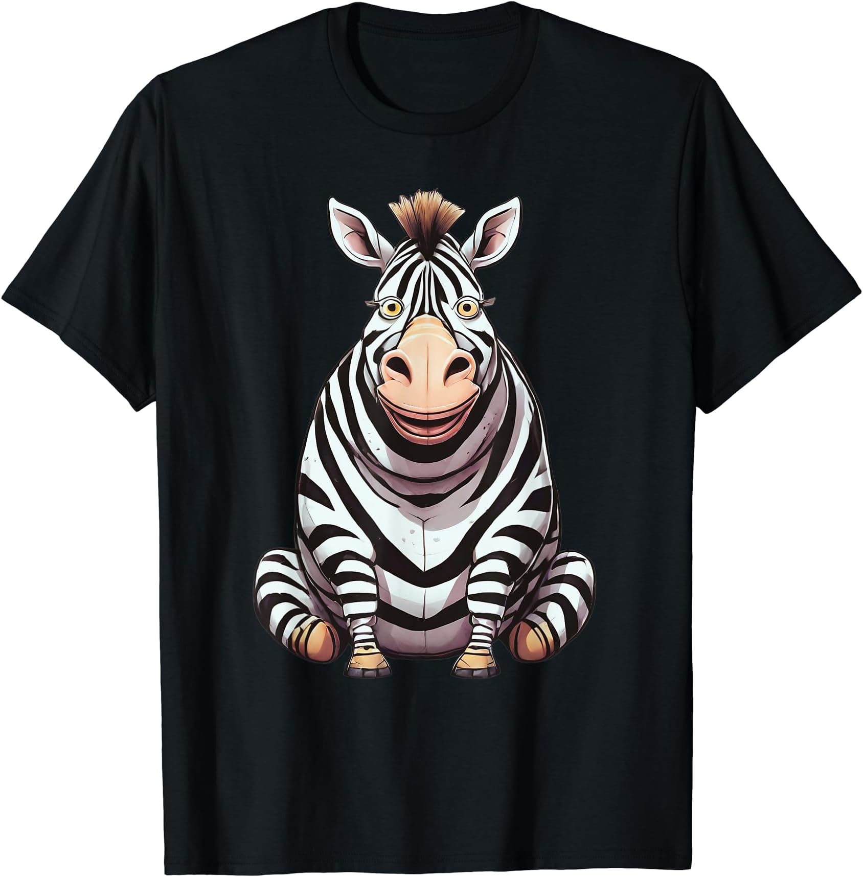 Stripped Pattern Chubby Zebra Horse Print Gift Adult Women T-Shirt