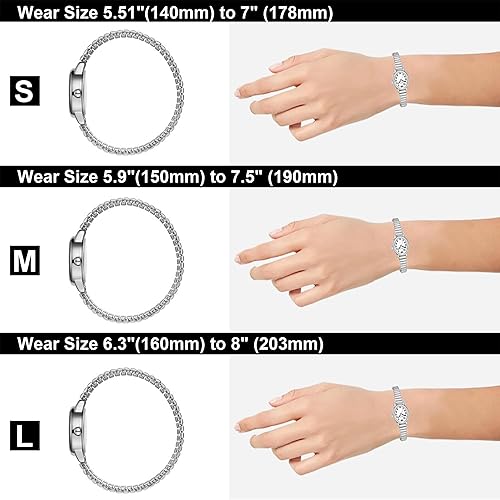 Miniatura 7 de Diaofendi Reloj Pequeño de Lectura Fácil para Mujer, Reloj Analógico para Mujer con Correa de Expansión de Acero Inoxidable, Resistente al Agua