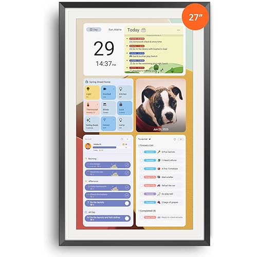 ApoloSign Digital Calendar: Dual Mode Calendar with Google Play & Multi-calendar Sync, Electronic Planner & Chore Chart, Smart Touchscreen, Interactive Display for Family Schedules (Black, 27-inch)