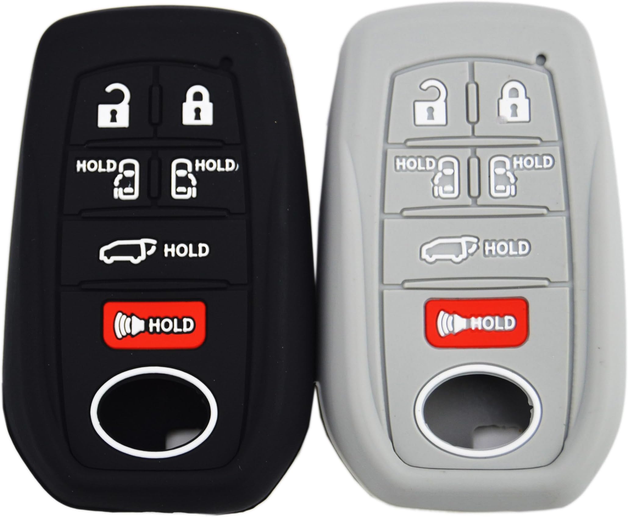 Silicone Key Fob Cover Case for Toyota Sienna XSE Platium AWD 2021 2022 2023 2024 2025 6 Buttons Remote Keyless