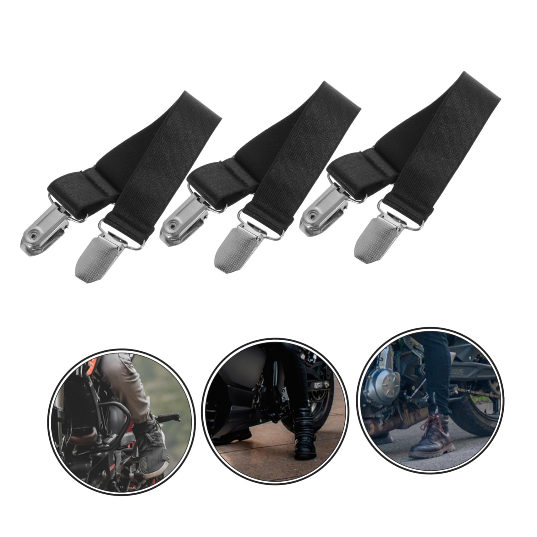 Luxshiny 6Pcs Adjustable Elastic Pants Straps for Motorcycle Cycling Durable Fasteners Cargo Tie Down Keeps Clothing Neat Secure