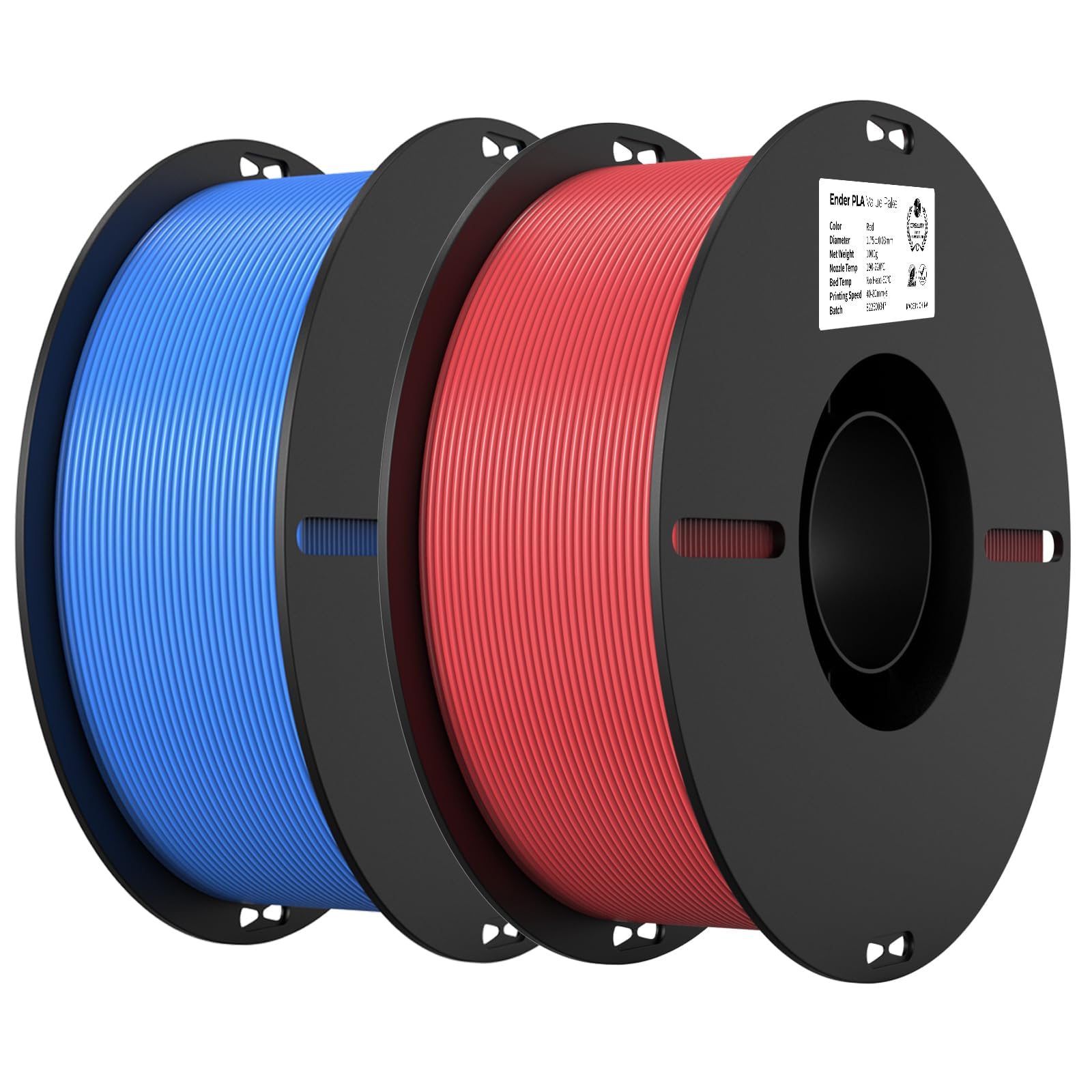 creality pla filament 175mm pla 3d printer filament 2kg cardboard spool 44lbs dimensional accuracy - 002mm fit most fdm printer red amp blue 2-pack