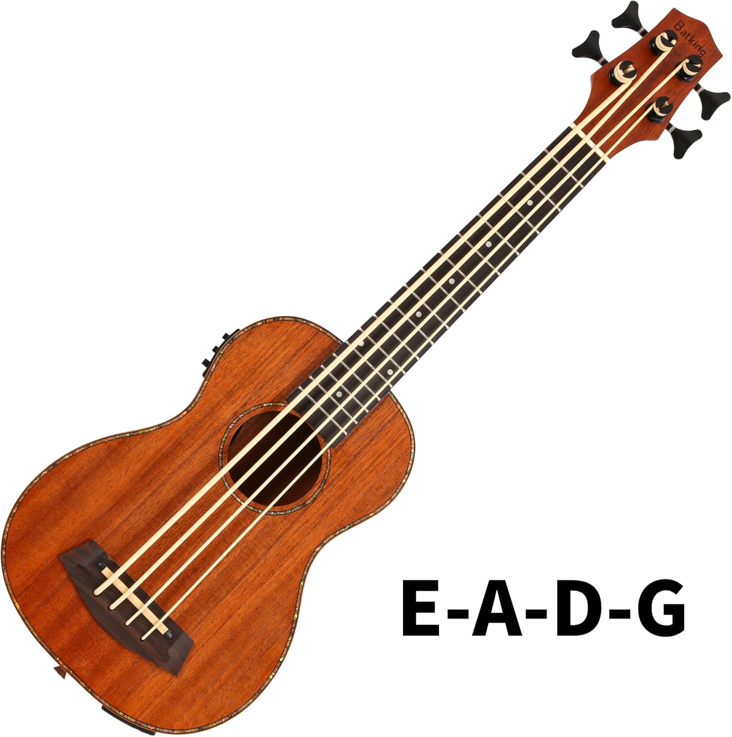 Ubass Electric, Bass Ukulele Fretted 4 String, Baritone Uku Bass with Gig bag