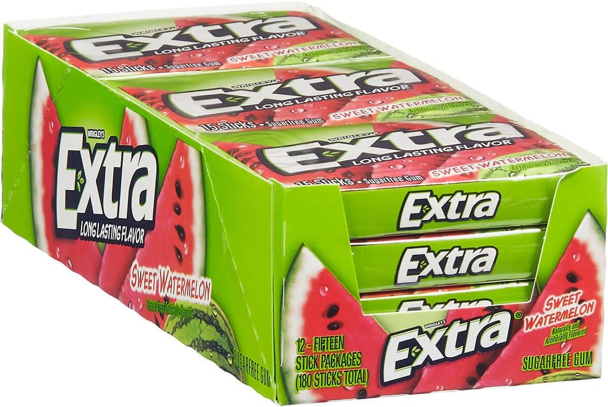 Chewing Gum, Sweet Watermelon Sugarfree, 12 Ounce (Pack Of 12)