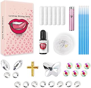 Luretrap Shining Smile DIY Tooth Gem Kit Zahnschmuck Set mit Kleber und LED licht, 24 Stück Kristallschmuck Starter-Kit