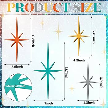Amazon.com: Blulu 4 Pcs Cast Iron Starburst Wall Decor Mid