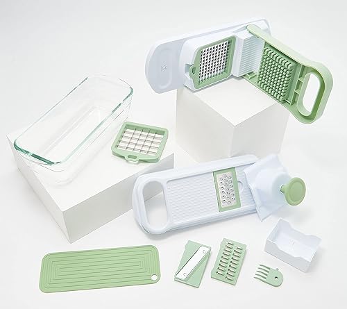 Henning Lee Pro Chopper con 5 cuchillas y 6 tazas de vidrio Baker Modelo K50832-Refurbished (Moss)