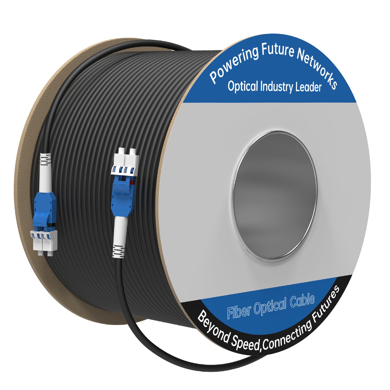 Photo 1 of 100M/328FT LC to LC Armored Outdoor Fiber Optic Cable, Single Mode Duplex 9/125?m SMF Fiber Patch Cord, OS1/OS2 Compatible, Black LSZH Jacket, Uniboot Jumper for FTTH, Data Center, Long-Distance Use