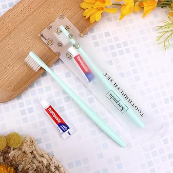 Disposable Toothbrush, Hotel Toothbrush Set, Disposable Toothbrush and Toothpaste, Individually Packaged, 4 Colors, Delicate and Practical, Suitable for Hotel, Home, Camping, Travel (PACK-40)
