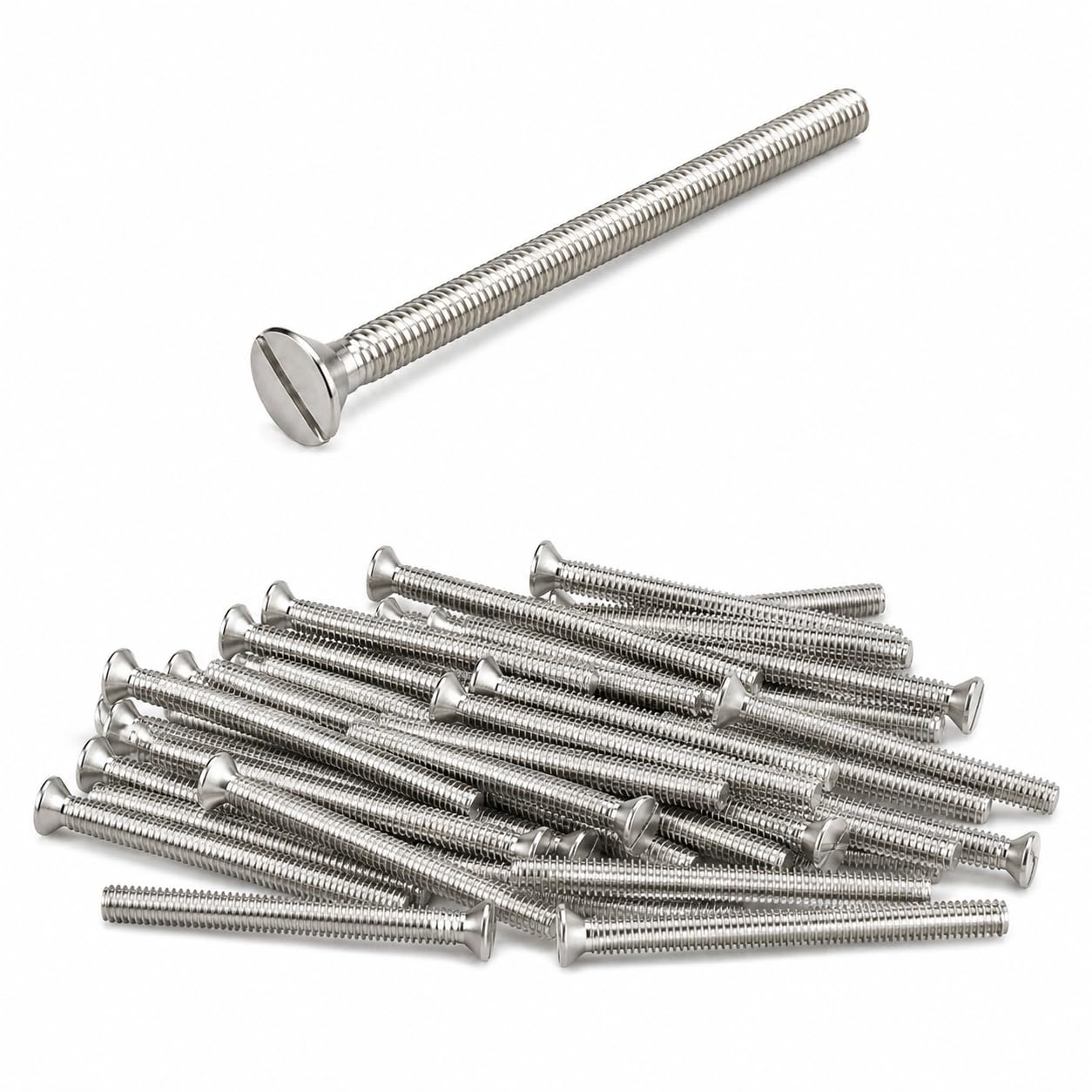 40Ps M3.5 UK Electrical Socket Screws,40mm Electrical Screw,Silver Flat Head Slotted Machine Screws,Electrical Outlet Switch Extender Screws Box Specialised Screws,for Socket Switch,Back,Junction Boxe