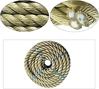 Vista 2 de HOSTIC Cuerda sintética de polipropileno trenzado de 3 hebras, cuerda de manila artificial multiusos, 1 pulgada x 100 pies