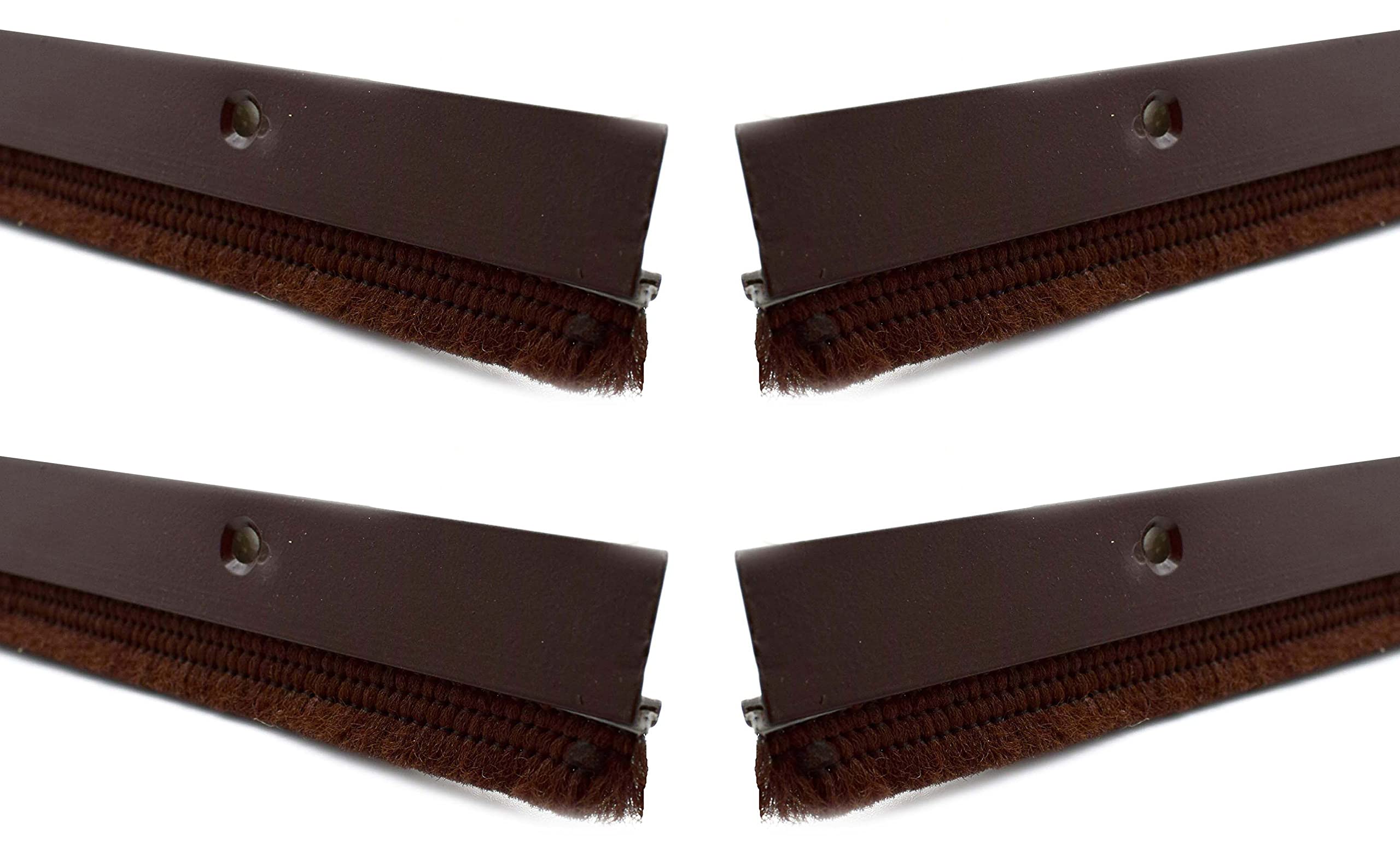 RAB Door Seal Bottom Brush Dust Stopper Strip for Home, Aluminum Plate with Nylon Brush - Brown (4 fit, Brown) (Pack of 4 PCS)-image-9