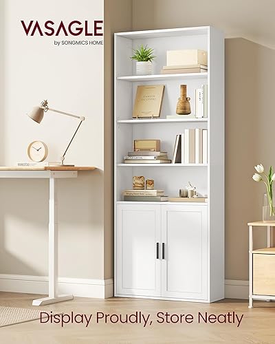 Miniatura 3 de VASAGLE Custos Collection ULBC402W01 - Estantería alta de 6 niveles, estante para libros con puertas, estante de almacenamiento abierto, 9.4 x 23.6