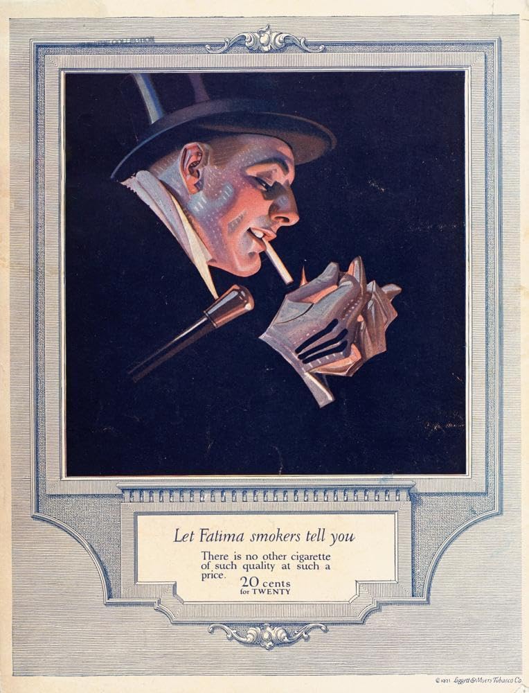 Amazon.com: Fatima Cigarette (1920) 36x47 Huge UnFramed Art Print Poster  Ready for Framing by J.C. Leyendecker : Health & Household