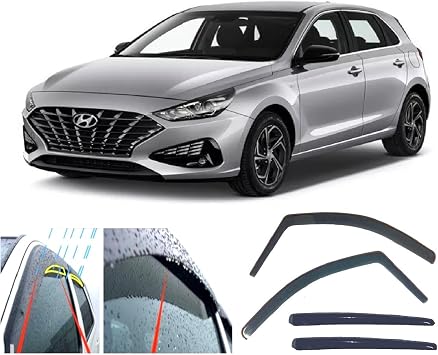 4x Wind Deflectors for Hyundai I30 2016 2017 2018 2019 2020 2021 2022 2023 2024 2025 Rain Guards Weather Shields Sun Visors