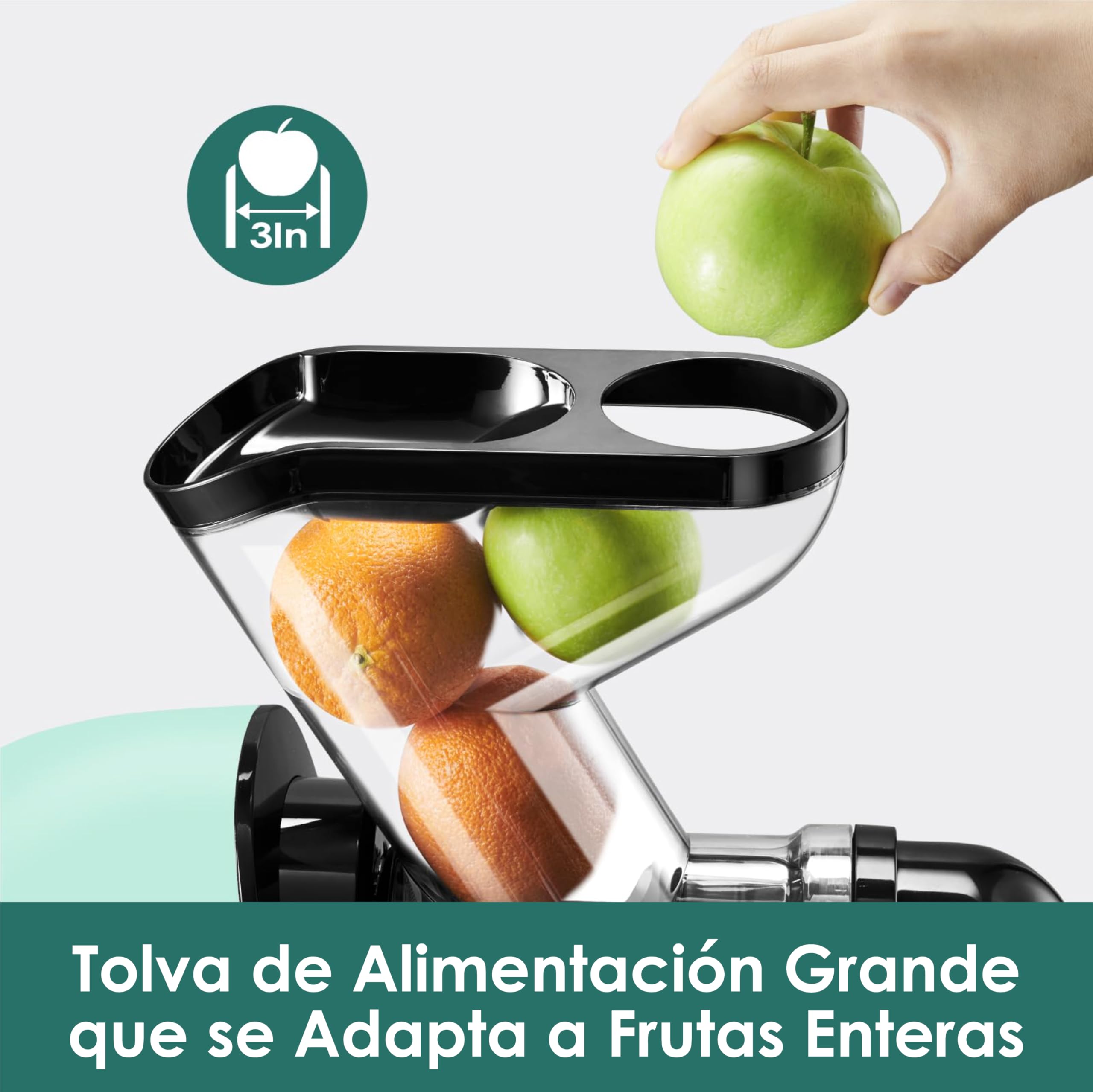 Fretta Exprimidor de 76 mm en frío extra grande para frutas y verduras enteras, eficiencia espacial,libre de BPA (Blue)