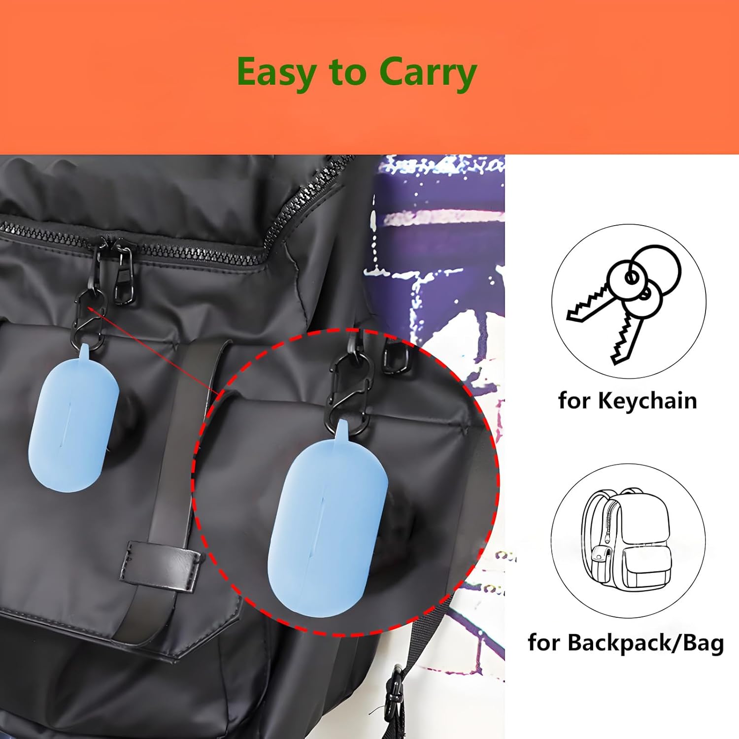 Case Cover Compatible with Beats Solo Buds Earbuds, Soft Silicone Case with Cleaner Kit Shockproof Protective Cover with Carabiner Accessories Keychain (Blue) - Image 7