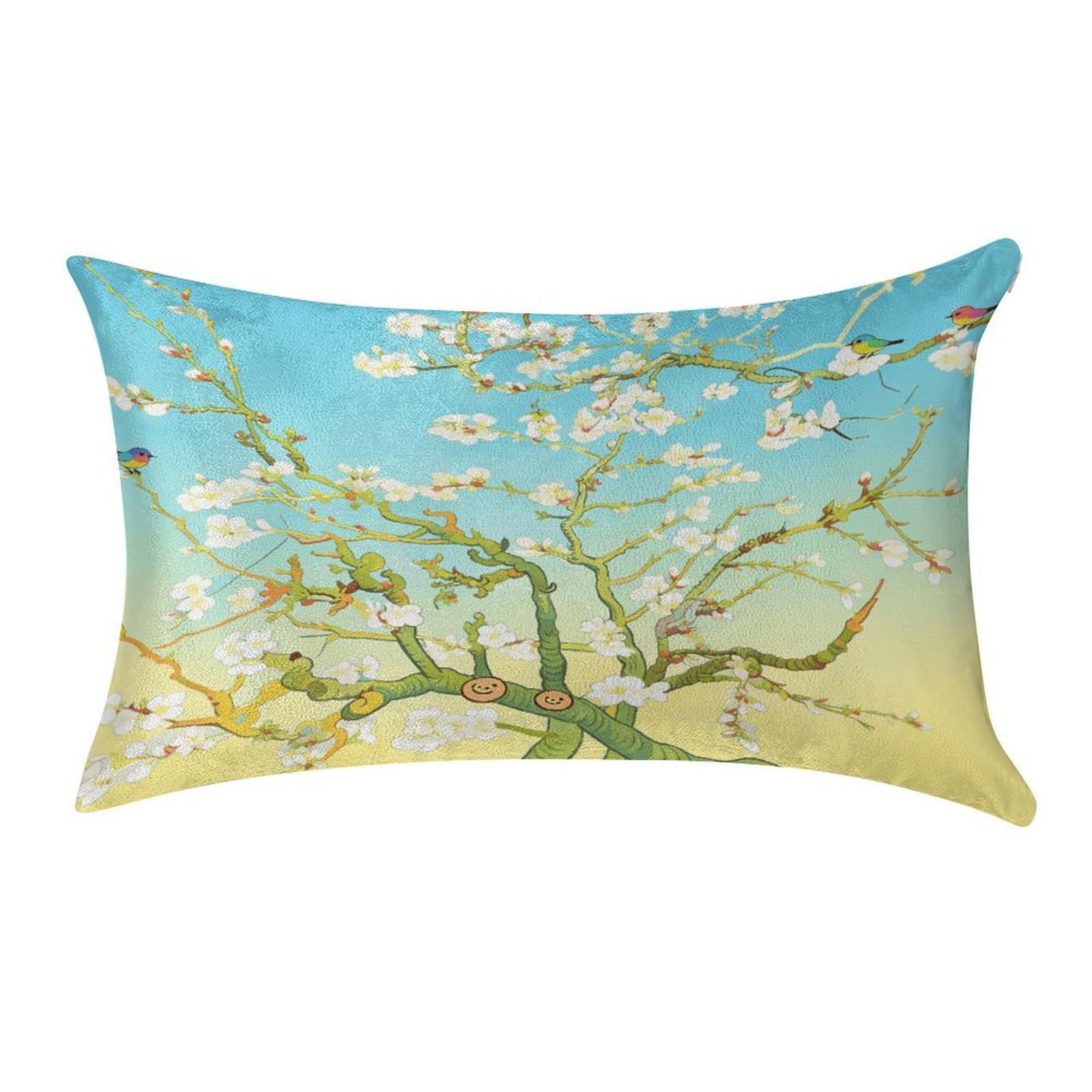 Fodpand Style Spring Blossoms In Full Bloom Pillowcase,Elegant Designed Home Decor,Velvet Pillowcase,Soft And Cozy,Pillow Case Cover With Hidden Zipper For Bedroom, Sofa, Couch
