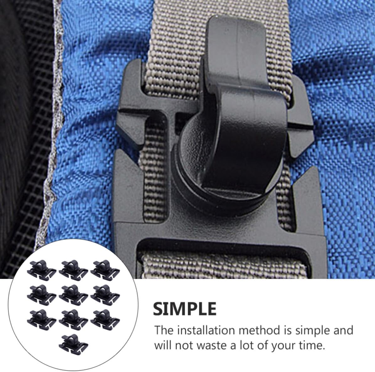 10pcs Outdoor Water Bag Clamp 360 Degree Rotary Adjustable Plastic | Wear-resistant Build, Easy Installation, Light Weight for Outdoor Enthusiasts, Compact Clip for Backpack Gear