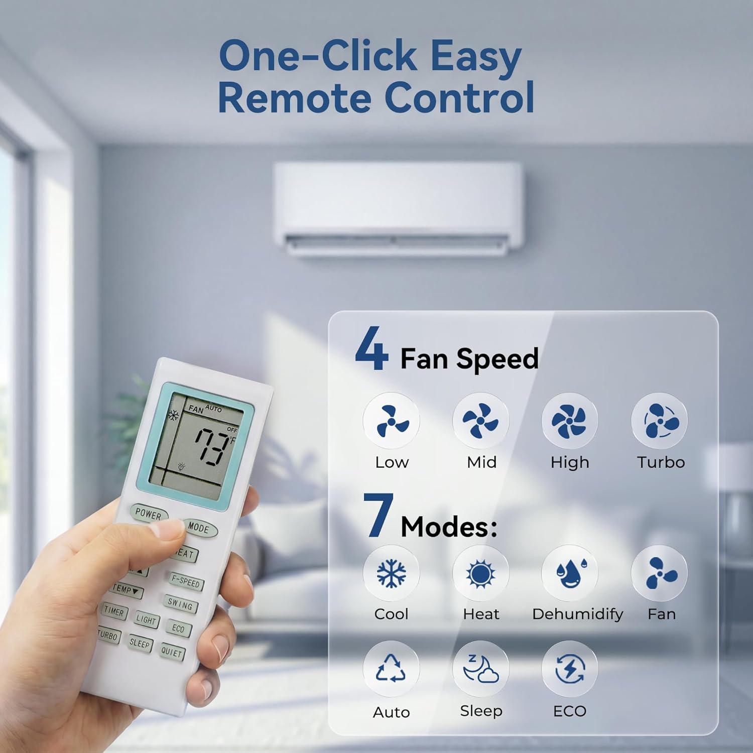 12000BTU Mini Split AC/Heating System, 17 SEER2 115V Inverter Air Conditioner Cools/Heats Up to 750 Sq.Ft, Complete Installation Kit