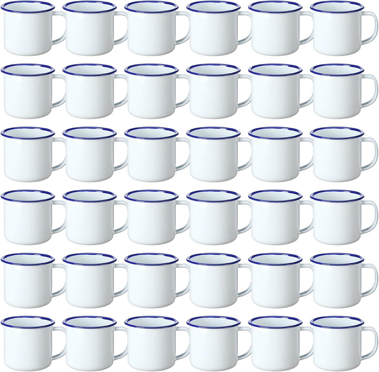 Yinder Mini Enamel Camping Coffee Mugs Metal Small Classic Portable White Campfire Mugs Bulk Vintage Cups with Handle for Coffee Tea Picnic Travel Indoor Outdoor Activities (36 Pcs,4 oz) 36 4 oz