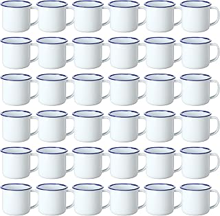 Yinder Mini Enamel Camping Coffee Mugs Metal Campfire Mugs, 36 Pcs, 4 oz