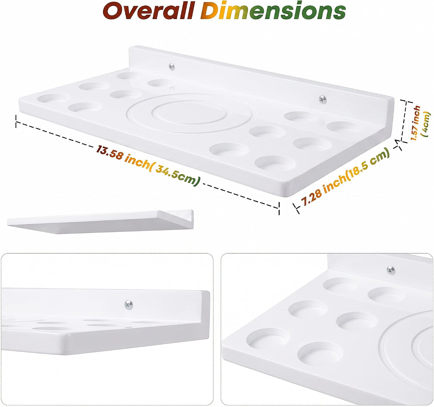 Floating Shelf for Luna Storytime Projector Character Stoage Wall Shelf | Organizer for Luna Projector Figures Figurine Cartridge Display Holder,Pine Wooden,for Kids Boys Girls Play Room,White
