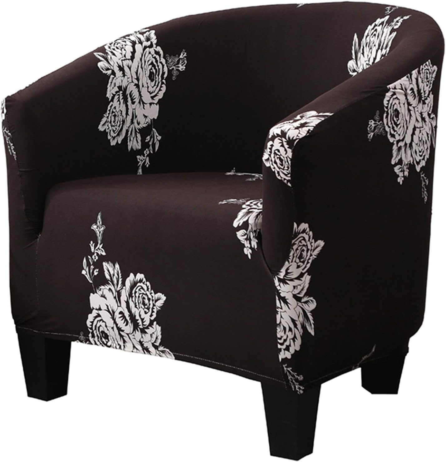 WOMACO Club Chair Slipcover Printed Stretch Armchair Tub/Round Barrel Swivel Chair Covers with Elastic Bottom Sofa Furniture Protector (1, A2)